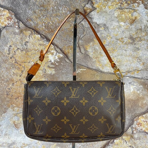 Louis Vuitton Monogram Pochette Accessoires Pouch / Mini Crossbody Bag Brown - Picture 1 of 12